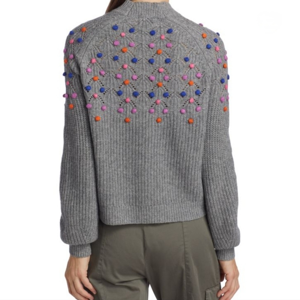 NWOT 27 Miles Malibu, Deanaa Popcorn Sweater, Size S, Heather Grey. - Picture 3 of 7